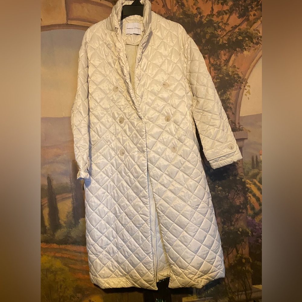 Rebecca Minkoff White Quilted Puffer Trench Coat - Picture 3 of 11